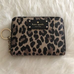 Kate spade cheetah card holder keychain